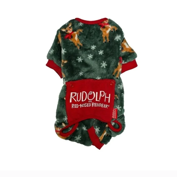 Rudolph the Red-Nosed Reindeer Holiday Dog Pajamas - Green and Red - Picture 5 of 7